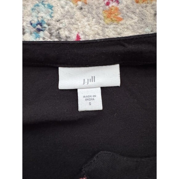 J. Jill Black Embroidered V Neck Boho Tunic Top Women’s Size‎ Small - Picture 4 of 7